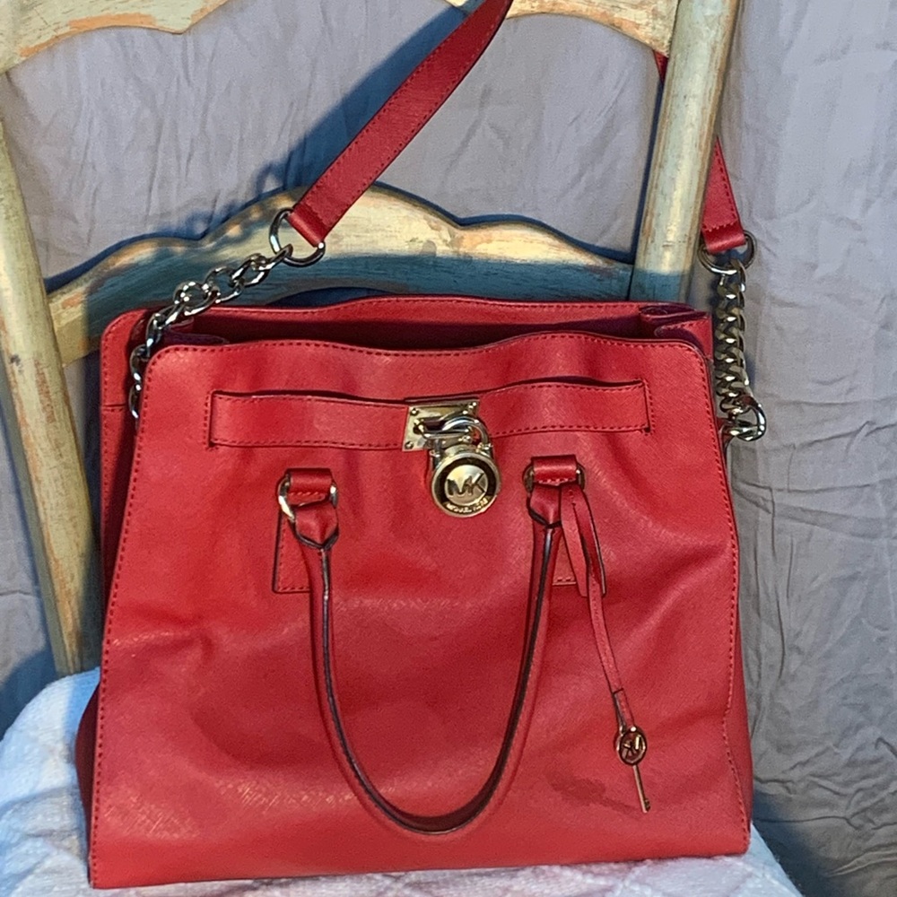 Michael Kors Saffiano Leather Large Hamilton Satchel